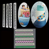 SYGA 4pcs / Set Geometry Wave Sugar Craft Plastic Fondant Cutter Cake Mould Cake Decoration