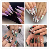SYGA LongDrop False Nails and Glue Bottle Professional Brush On Nail Tip Glue for Press On Nails Fake Nails Long Lasting Press On Nails for Women and Girls- Transparent, 500 pieces