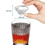 SYGA 1 Piece Diamond-Shaped Fun Ice Cube Molds BPA Silicone Flexible Ice Maker Tray with Funnel