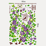Syga Purple Flower and cage Wall Stickers A_SFSO_Purple