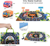 SYGA Soft Cars Toys,Town Play Mat,9 PCs Toddler Cars Activities Cloth Vehicles Toy Car Set.