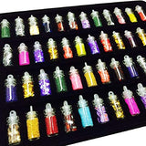 SYGA Acrylic 3D Glitter Powder Manicure Set of Nail Stickers, Nail Art Tool for Nail Decoration (Multicolour) - Set of 48 Bottles