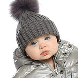 SYGA Baby Hats for Spring Winter, Woolen Pom Pom Plain Printed Caps for Kids Babies for 1-3 Years