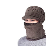 SYGA Women Balaclavas Hat Beanie Snow Ski Winter Knit Velvet Neck Scarf Hiking Sports for Autumn Winter, Free Size