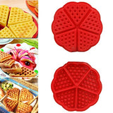 Syga Heart-Shaped Silicone Waffle Mold Cake Cookie Muffin Chocolate Bakeware Baking Tool, Orange