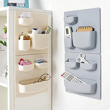 Syga Multipurpose Office Kitchen Self-Adhesive Accessories, Storage Stand, Home Organizer Wall-Mounted Top Holder (Grey) - Set of 2