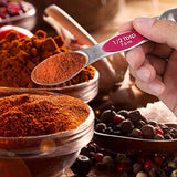 SYGA Double Sided Magnetic Measuring Spoon Set 5Pcs Stainless Steel Teaspoons and Tablespoons for Cooking Baking Measuring Dry and Liquid Ingredients 1tbsp 1/2tbsp 1tsp 1/2tsp 1/4tsp - Multi