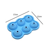 SYGA 1 Piece 6 Cavity Ice Ball Maker Mould Silicone Ice Cube Trays with one Funnel