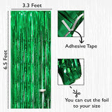 SYGA 1 Pieces 2x1 Meter Metallic Decoration Curtain Foil for Party Celebrations- Green