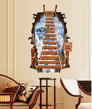 SYGA 3D Ladder Sky Plane Wall Stickers