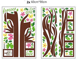 SYGA Brown Photo Frame Tree PVC Vinyl Wall Sticker