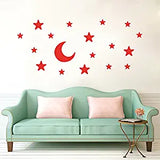 SYGA Star Moon Acrylic Wall Sticker (Red)