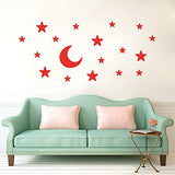 SYGA Star Moon Acrylic Wall Sticker (Red)