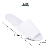 SYGA 6 Pairs Disposable Spa Slippers Cotton Velvet Open Toe Slippers for Women & Men, Non-Slip Slippers for Hotel, Home, Guest Use (White)