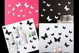 SYGA 3D butterfly sticker set of 24 white and black