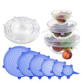 SYGA Air-Tight Silicone Stretch Lids, Reusable Silicone Lid Bowl Covers for food with Improved Grip Sealer with Platinum Food Grade Silicone, BPA free, 6 Pack of Various Sizes