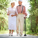 SYGA Folding Walking Stick with LED Light Magic Cane to Get Around Easier in The Dark Walking Canes for Men, Adjustable Collapsible Canse with Rubber Feet for Men and Women