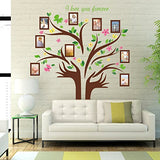 SYGA Brown Photo Frame Tree PVC Vinyl Wall Sticker