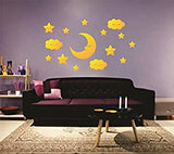 SYGA Star Moon with Eye Acrylic Wall Sticker (Golden)