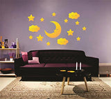 SYGA Star Moon with Eye Acrylic Wall Sticker (Golden)