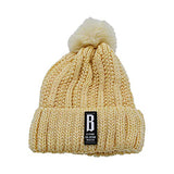SYGA Winter Beanie Hat for Women Warm Thick Cotton Lining Knit Bobble Pom Pom Skull Cap Fleece Lined Warm Cap Outdoor Sports Hat for Ladies Women Girl Free Size