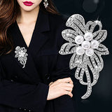 SYGA Brooch Pin Fashion Crystal Rhinestone Jewellery Pin Vintage Accessories Decoration Clothing Bouquet Brooches for Bridal Women Girl