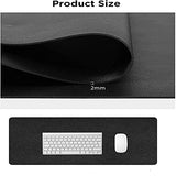 SYGA Desk Pad Protector Waterproof PU Desk Mat Blotters on Desktop Laptop Computer Gaming Keyboard Mouse Pad Non-Slip Desk Writing Mat Cover for Office & Home, Black - 60x30 cm