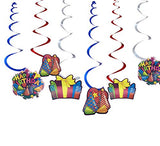 SYGA 12 Pieces Birthday Party Theme Hanging Swirl Decoration Set_Party Cap