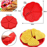 Syga Heart-Shaped Silicone Waffle Mold Cake Cookie Muffin Chocolate Bakeware Baking Tool, Orange