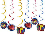 SYGA 12 Pieces Birthday Party Theme Hanging Swirl Decoration Set_Gifts
