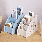 SYGA Multifunctional Plastic Multi-Cell Desktop Storage Box Organizer Divider Remote Basket (Blue)