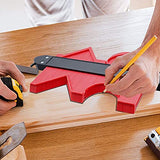 SYGA 25cm Widen with Lock Contour Irregular Profile Gauge Duplicator Tiling Laminate Tiles Edge Shaping Wood Measure Ruler for Professional Precise Measurement (Red-Small)