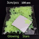 SYGA 100 Pcs Glow in The Dark Stars Decals Design Wall Stickers