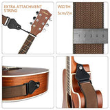 SYGA Guitar Strap with 3 Pick Holders 100% Soft Cotton Strap For Bass Electric & Acoustic Guitars(Brown)