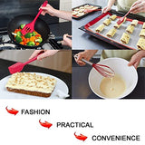 SYGA Silicone Kitchen Utensils Spoon Set, 10 Pieces Silicone Cooking & Baking Tool Sets Non-Toxic Hygienic Safety Heat Resistant_Red