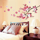 SYGA PVC Vinyl Wall Stickers for Living Room Self Adhesive Stickers, Pink Flowers