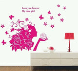 Syga Wall Stickers 858 Rose Girl Pink