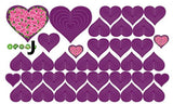 Syga Dark Purple Hearts Wall Stickers 00AJ