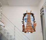 SYGA 3D Ladder Sky Plane Wall Stickers