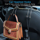 SYGA Car Hooks, 2 pcs Auto Hooks Car Hangers Headrest Hooks Holder for Mask Backpack Handbag Purse Bag Groceries (Black Heart)