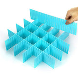 SYGA 4 pcs DIY Plastic Grid Drawer Divider Household Storage Strips_Large (Assorted Color)