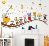 SYGA PVC Vinyl Wall Stickers for Kids Room Self Adhesive Stickers, Animals On a Trip