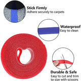 SYGA Reusable Cable Straps Cable Ties Hook & Loop Nylon Fastening Tape Wire Organizer, Interlocking Fastening Cable Binder Tie for Apparel, Home Textile, Industrial Use and More- 10m x 15mm, Red