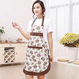 SYGA Rose Design Kitchen Apron with Random Lace Color(Brown)
