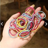 SYGA Elastic Hair Ties for Thin Hair,Ponytail Holders Value Pack for Newborn Girls,100pcs/pack Multicolor Mixed-5105