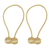 SYGA 2Pcs Magnetic Curtain Tiebacks Clip Rope Holdbacks Classy Decorative Pearl Holder Buckles for Home Hotel Window Draperies Rope Ties Office Living Bedroom Decoration- Golden