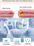 Syga Baby's 6 Layer Muslin Cotton Stroller Cover Swaddle Wrap Receiving Blanket (110, Mickey Face)