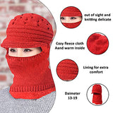 SYGA Women Balaclavas Hat Beanie Snow Ski Winter Knit Velvet Neck Scarf Hiking Sports for Autumn Winter, Free Size