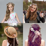 SYGA Flower Tiara and Bracelet Set Flower Headband and Flower Bracelet Bridesmaid Floral Hair Bands Floral Garland For Women Bride Wedding Vine Tiara Bridal Crown Hair Accessory - Blue