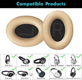 SYGA Headphone Replacement Ear Cushion Pads Compatible with Bose Quiet Comfort QC15 QC25 QC35 AE2 AE2i AE2 AE2-W (Beige)